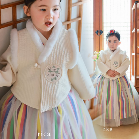 색동 한복세트 여아용 고급한복