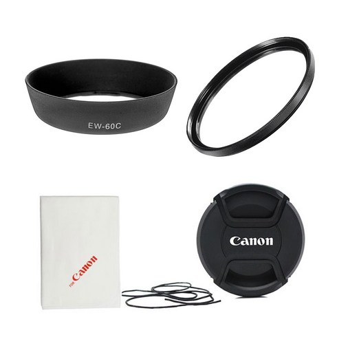캐논호환후드 EW-60C+UV58mm+렌즈캡+포켓융 세트
