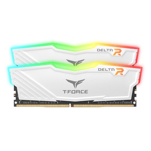 팀그룹 T-Force DDR4 64G PC4-28800 CL18 Delta RGB 화이트 메모리 (32Gx2) 서린씨앤아이, 1개, 선택하세요