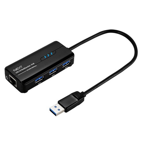 넥스트 이지넷유비쿼터스 USB2.0 3포트 USB허브 + 이더넷포트 콤보 NEXT-UH103LAN, 혼합색상