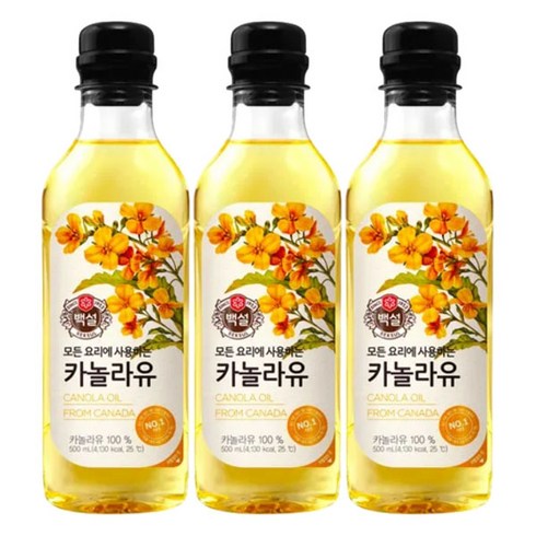 백설 카놀라유, 500ml, 3개