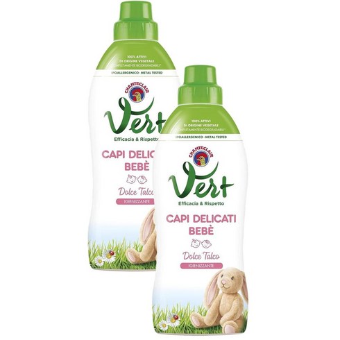 Chanteclair Vert Capi Delicati Bebe 샹테클레어 베르 유아 세탁 세제 탤크 750ml 2팩, 2개