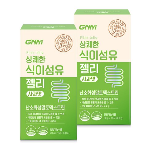 상쾌한 식이섬유 젤리 사과맛 / 난소화성말토덱스트린 배변활동 원활에 도움을 줄 수 있음, 300g, 2박스