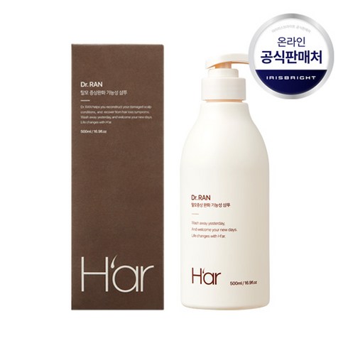 [정품] 하아르 닥터란 탈모증상완화도움 기능성블랙 계란 샴푸, 1개, 500ml