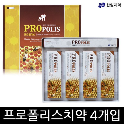 한일제약 프로폴리스 내츄럴 치약 한박스_180gx4개입, 4개, 180g