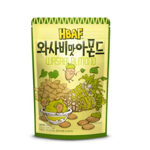 hbaf면세점가격 - 길림양행 HBAF 와사비맛 아몬드, 210g, 7개