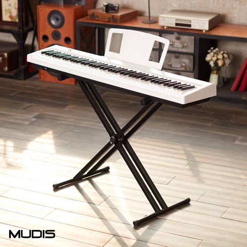 뮤디스 전자 디지털 피아노 MP-1 풀세트 패키지 블루투스 엠피원 : 퓨어화이트, 블랙 나무스탠드+나무수납의자