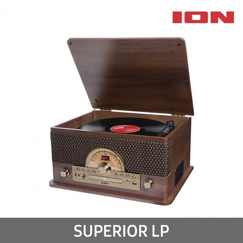ION SUPERIOR LP 턴테이블 CD 카세트 라디오 블루투스 올인원 인테리어 레트로 스피커, 상세페이지 참조