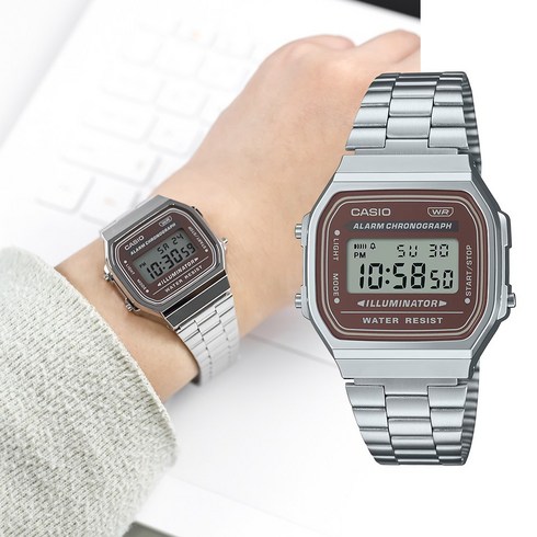 Casio A-168WA 정품 - 카시오 빈티지 스퀘어 메탈시계 A-168 손목시계 데일리학생 커플