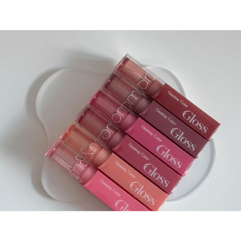 1+1 롬앤 글래스팅 컬러 글로스 4g 6color, 1개, 로즈핀치+디픈무어