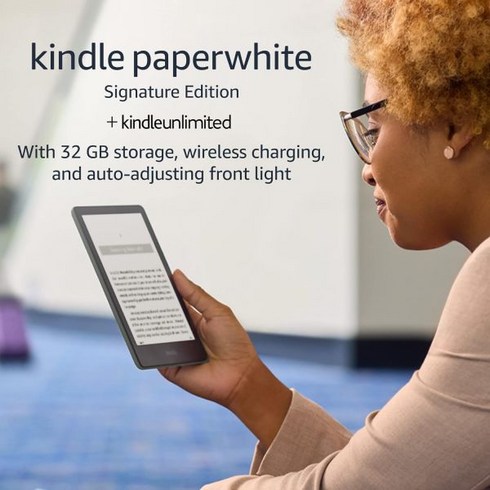 킨들 페이퍼화이트 시그니처 에디션 Kindle Paperwhite 32GB 6.8인치 디스플레이, 아가베 그린, 광고 없음