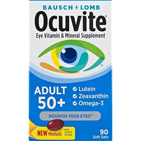 Bausch + Lomb Ocuvite Adult 50+ Vitamin & Mineral Supplement with Lutein 바슈롬 아큐바이트 성인 90정, 1개