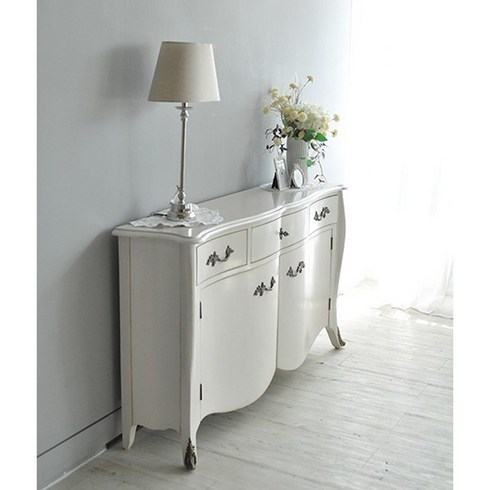 꼬떼따블 마고 폭좁은 프렌치 엔틱 쁘띠 뷔페장 거실 주방 수납장 침실 높은 TV 거실장(2컬러), 화물배송으로 배송까지 영업일기준 5-10일 소요됩니다., 핑크