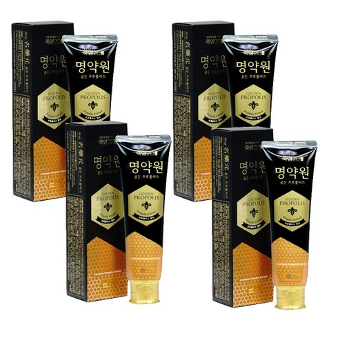 명약원 골든프로폴리스 플러스 치약 120g11개  칫솔 4개 - 죽염 명약원 골든 프로폴리스 치약 120g, 4개