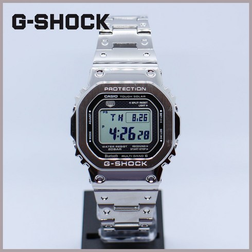 G-SHOCK 지샥 터프솔라 남여공용 메탈시계 실버 GMW-B5000D-1DR 지코스모 정품