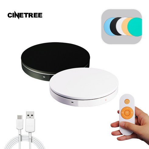 미니 회전링크 - 360도 회전 턴테이블 미니 CT360-15 (16cm) 무선 촬영 턴테이블 소품촬영 피규어촬영 영상촬영 리모컨제공 촬영판넬 5종 제공, 화이트, 1개