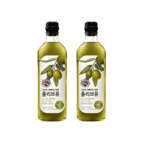 CJ제일제당 백설 올리브유 엑스트라버진 900ml 2개, 올리브유 2개