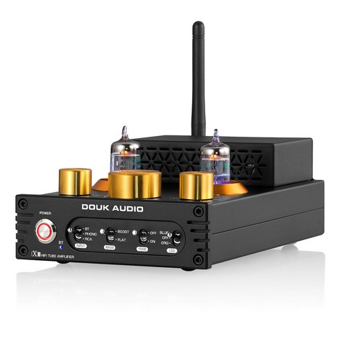 Douk Audio X1 160W+160W GE5654 진공관 앰프 턴테이블용 MM 포노 앰프 블루투스 5.0, 상세페이지 참조