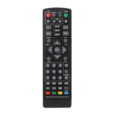 DVB-T2 STB 리모트 컨트롤러용 상단 박스 리모컨 설정 최대 10m 원격 제어 거리, 01 Black, 01 Black