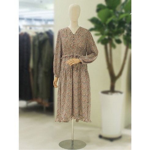 써스데이아일랜드 브이넥 스모킹 원피스 (T228MOP231W)