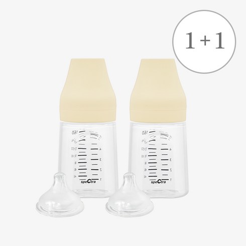 스펙트라젖병 - 스펙트라 올셋 PP 젖병 160ml [1+1] / S 젖꼭지 포함 신생아젖병 2개 구성