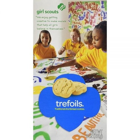 Girl Scout Cookies Trefoils 전통적인 쇼트브레드 쿠키 - 36개 1박스 (포장은 다를 수 있음)