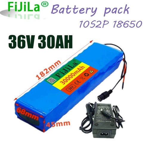 전동킥보드 배터리 10s2p 36v 30ah ebike 팩 18650 리튬 이온 500w 높은 전력 및 용량 42v 오토바이 스쿠터 충전기, 하얀색, 1개