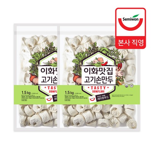 손만두 - [세미원푸드] 이화맛집손만두 1.5kg x 2팩 (고기), 2개