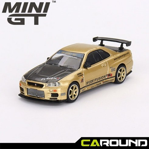 미니지티(676) 1:64 닛산 스카이라인 GT-R (R34) 탑시크릿 골드 - 일본특별모델 (JAPAN Exclusive)