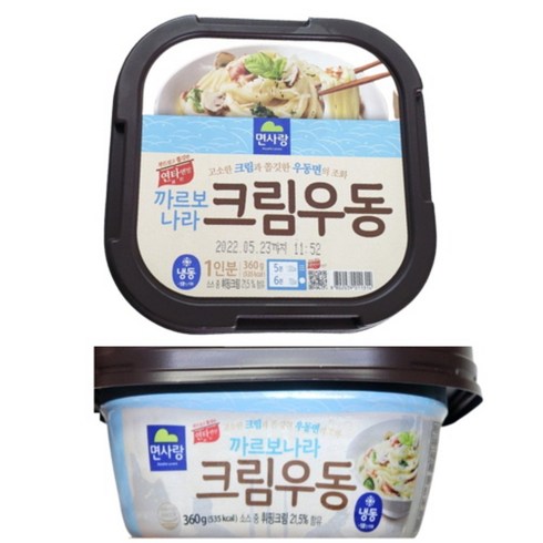 면사랑 크림우동 1인분 3개 까르보나라 px 크림우동 360g