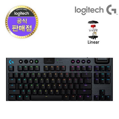 로지텍코리아 G913 TKL 텐키리스 무선 RGB 기계식게이밍, 블랙, G913TKL_리니어(적축)