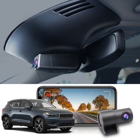 2019-2024 볼보 XC40에 적합한 FITCAMX 통합 OEM 스타일 1/2채널 블랙박스, 모델 A, 2K 전면 및 1080P 후면 64GB