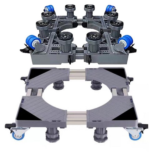 더배라 8발4바퀴 고정식 냉장고 건조기 만능 이동식 받침대 미끄럼방지패드 탑재, 1개, 8발 4륜 이동 고정식 받침대