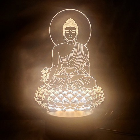 led불상 - 불교 부처님 LED 인테리어 무드등 집들이 선물, 투명