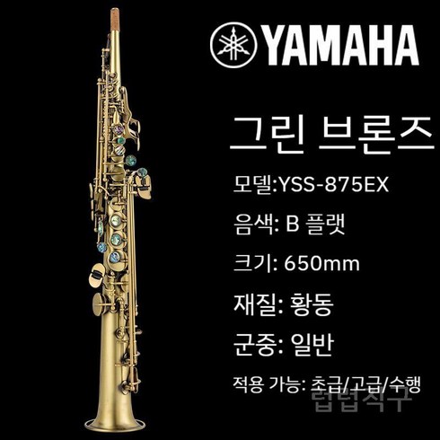 소프라노 색소폰 플랫 B플랫 올 인 원 금 관악기 전문가 레슨 공연 럽, 3. 야마하 875 블루 브론즈