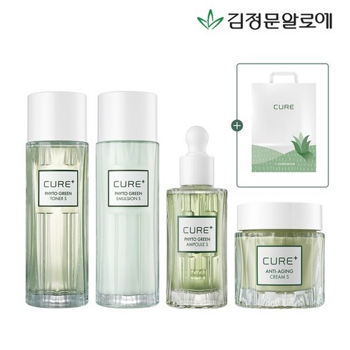 김정문알로에 큐어 피토 라인 기초 4종 선물세트+쇼핑백증정, 1세트