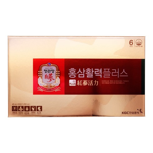 정관장 홍삼활력 플러스 40ml x 30개입 3박스 부모님선물, 30개