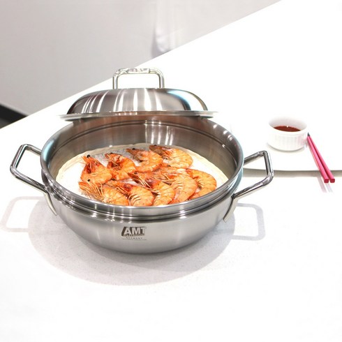 AMT 샤프 시리즈 파티웍 찜기 28cm 양수냄비+찜기 뚜껑포함