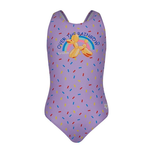 아레나 퍼피벌룬 아동 U백 원피스 수영복 A3SG1GO06 퍼플 블랙