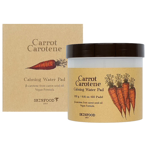 [본사정품]스킨푸드 캐롯 카로틴 카밍 워터 패드 60p carrot carotene calming water pad 진정패드, 60개, 1통