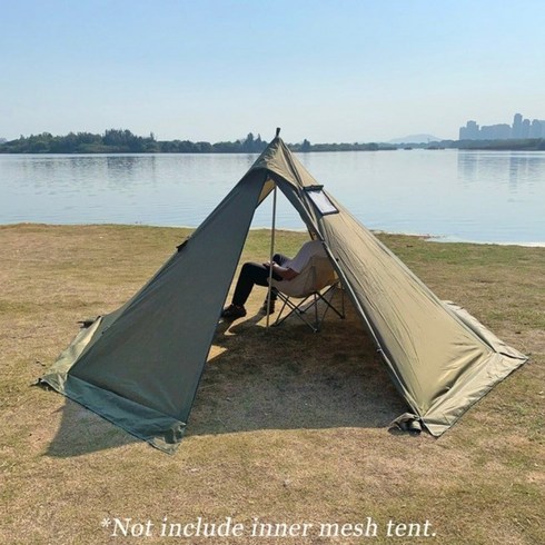 2023년 가성비 최고 파이어쉘터 - 티피텐트 화목난로 파이어쉘터 인디언 장박 캠핑 난연성 피라미드 핫 텐트 야외 방수 천막, 외부 세트, [01] Outer Set