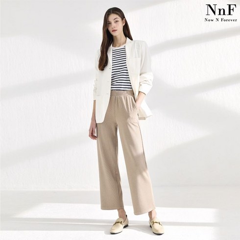 NnF 24 SUMMER 여성 골지 스판 와이드 팬츠 3종 - NNF 소프트 골지 이지팬츠 3종