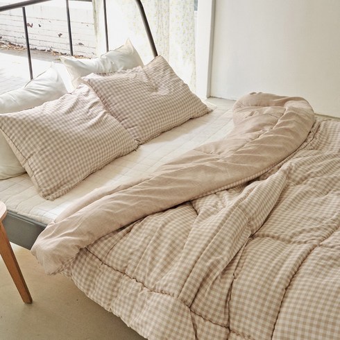 컴포트체크 먼지없는 차렵이불+베개커버세트