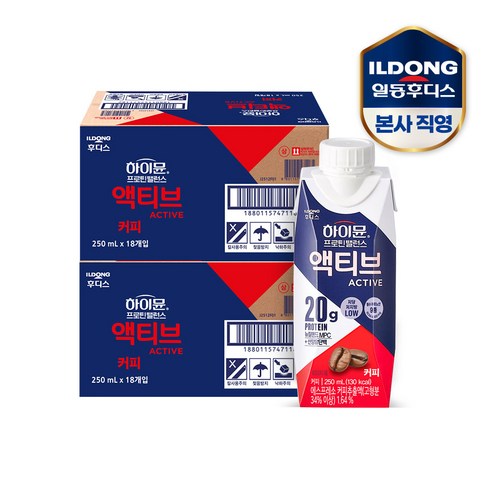 하이뮨 프로틴 밸런스 액티브 커피 250mlx18입 / 2박스, 단품