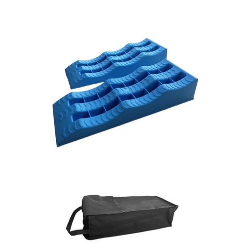 수평조절 카라반 캠핑카 레벨러 트레일러 자동차 차박 균형 지지대 고정블럭 1세트, 블루(보관가방포함)