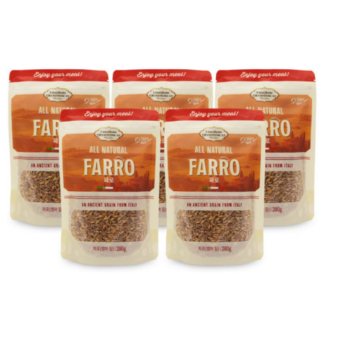 특등급 파로 이탈리아산 파로 밀 FARRO 엠머밀 고대곡물 착한탄수화물, 5개, 280gX5