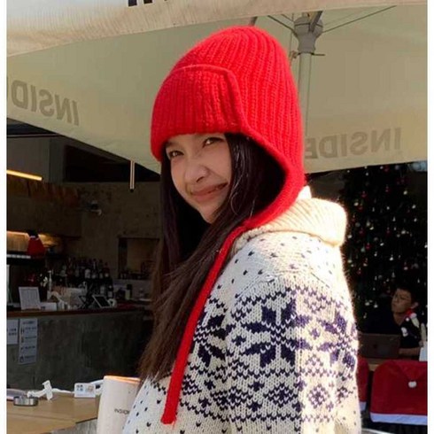 유행 삿포로 여행 비니 털 고양이비니 바라클라바