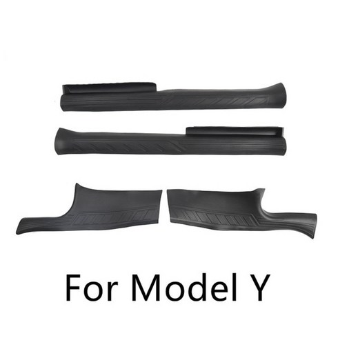 테슬라 모델 y의 새로운 기능 수정 가드 플레이트 후 내장 임계 값 바 환영 페달 modely 인테리어 액세서리, 4개