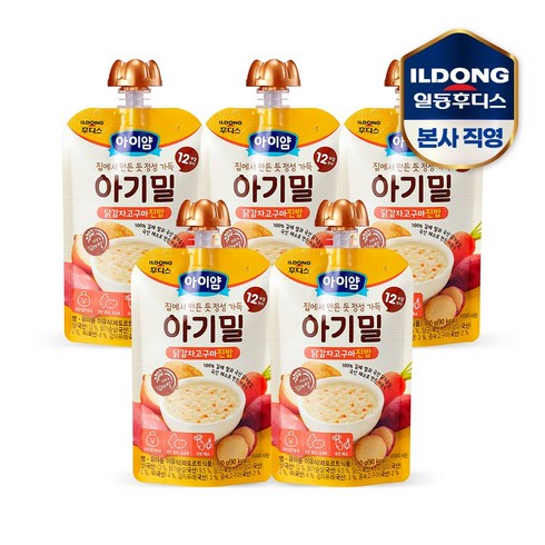 아이얌 아기밀 닭감자고구마 진밥 100g 5개, 단품