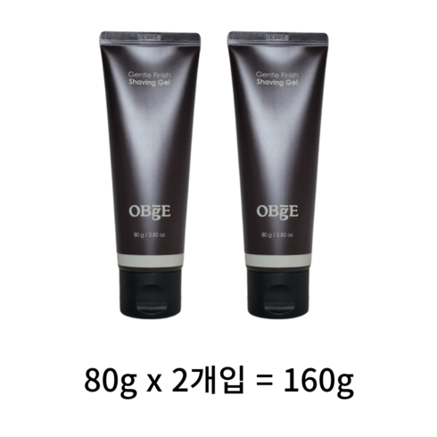 OBge 젠틀 피니쉬 쉐이빙젤, 160g, 2개